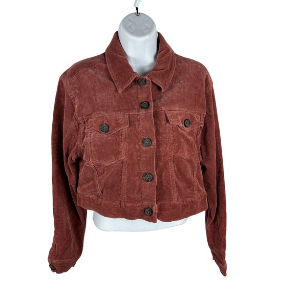 Love Tree Womens Corduroy Button-Up Jacket Rust Size Medium - Picture 1 of 7